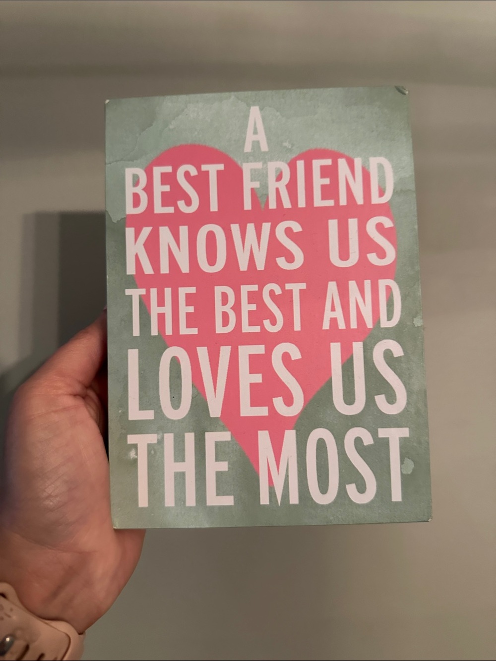 Friendship Heart Plaque - Pink and Mint Home Décor